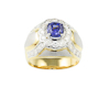 Blue sapphire and diamond ring