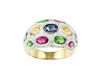 Mixed gem stones and diamond ring