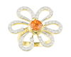 Mandarin spessartite garnet and diamond ring