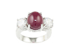 Ruby and cubic zirconia ring