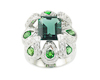 Tourmaline, garnet and cubic zirconia ring Tourmaline, garnet and cubic zirconia ring