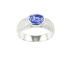 Blue sapphire and diamond ring