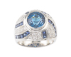Topaz, blue sapphire and cubic zirconia ring Topaz, blue sapphire and cubic zirconia ring