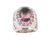 Watermelon tourmaline, tourmaline and cubic zirconia ring Watermelon tourmaline, tourmaline and cubic zirconia ring