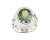 Tourmaline, ruby and cubic zirconia ring