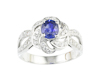 Blue sapphire and diamond ring