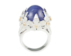 Blue sapphire and sapphire ring