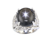 Star sapphire and cubic zirconia ring Star sapphire and cubic zirconia ring
