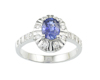 Blue sapphire and diamond ring