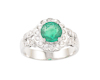 Emerald and diamond ring