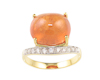 Mandarin spessartite garnet and diamond ring