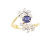 Blue sapphire and diamond ring