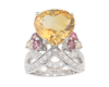 Citrine, mixed gem stones and zircon ring Citrine, mixed gem stones and zircon ring