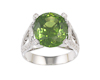 Peridot and diamond ring