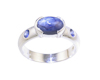 Blue star sapphire and blue sapphire ring