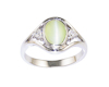 Chrysoberyl cat's eye and diamond ring