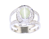 Chrysoberyl cat's eye and diamond ring