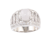 Jadeite (type-A) and zircon ring Jadeite (type-A) and zircon ring