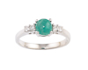 Emerald and zircon ring