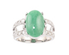 Jadeite (type-A) and zircon ring Jadeite (type-A) and zircon ring