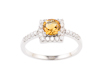 Citrine and zircon ring