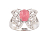 Rhodochrosite and zircon ring Rhodochrosite and zircon ring