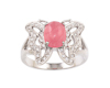 Rhodochrosite and zircon ring