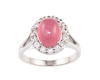 Rhodochrosite and zircon ring