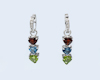 Mixed gem stones and diamond earrings Mixed gem stones and diamond earrings