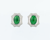 Jadeite (type-A) and diamond earrings Jadeite (type-A) and diamond earrings