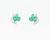 Emerald and diamond earrings