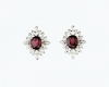 Garnet and diamond earrings Garnet and diamond earrings