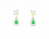 Jadeite (type-A) and diamond earrings Jadeite (type-A) and diamond earrings