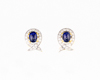 Blue sapphire and diamond earrings