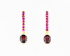 Spinel and ruby earrings