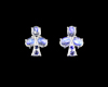 Moon stone and blue sapphire earrings Moon stone and blue sapphire earrings