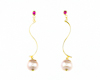Fresh water pearl and ruby earrings Fresh water pearl and ruby earrings