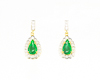 Jadeite (type-A) and diamond earrings Jadeite (type-A) and diamond earrings