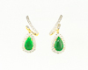 Jadeite (type-A) and diamond earrings Jadeite (type-A) and diamond earrings