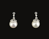 Pearl and diamond earrings