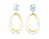 Aquamarine and diamond earrings