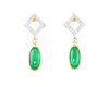 Jadeite (type-A) and diamond earrings Jadeite (type-A) and diamond earrings