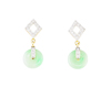 Jadeite (type-A) carving and diamond earrings Jadeite (type-A) carving and diamond earrings