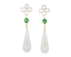 Jadeite (type-A) and diamond earrings Jadeite (type-A) and diamond earrings