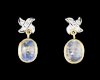 Rainbow moon stone and diamond earrings Rainbow moon stone and diamond earrings