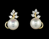 Fresh water pearl and diamond earrings Fresh water pearl and diamond earrings