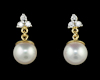 Fresh water pearl and diamond earrings Fresh water pearl and diamond earrings