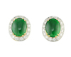 Jadeite (type-A) and diamond earrings Jadeite (type-A) and diamond earrings