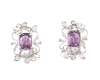 Amethyst and cubic zirconia earrings