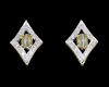Chrysoberyl cat's eye and diamond earrings Chrysoberyl cat's eye and diamond earrings
